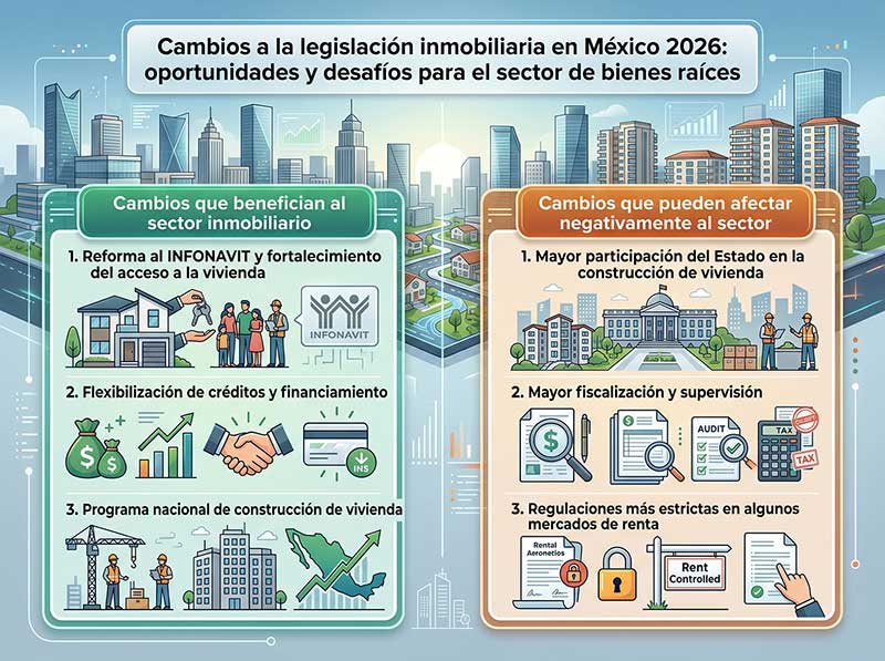 Cambios a la legislación inmobiliaria en México 2026: oportunidades y desafíos para el sector de bienes raíces