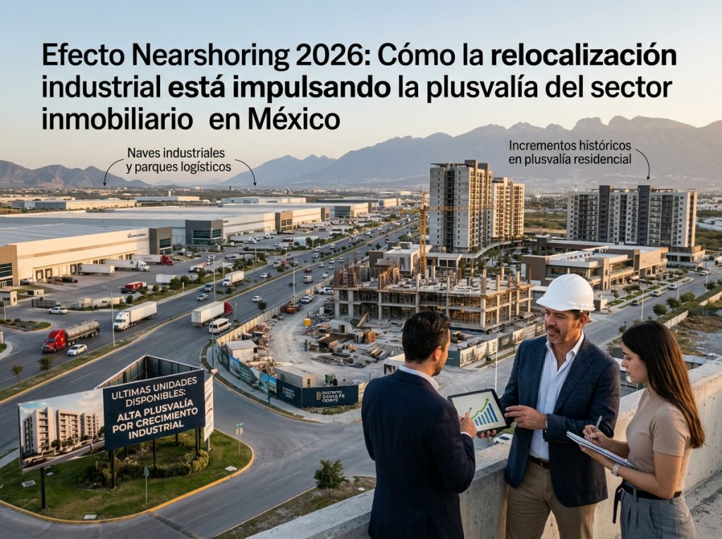 Efecto Nearshoring 2026: Cómo la relocalización industrial está impulsando la plusvalía del sector inmobiliario en México